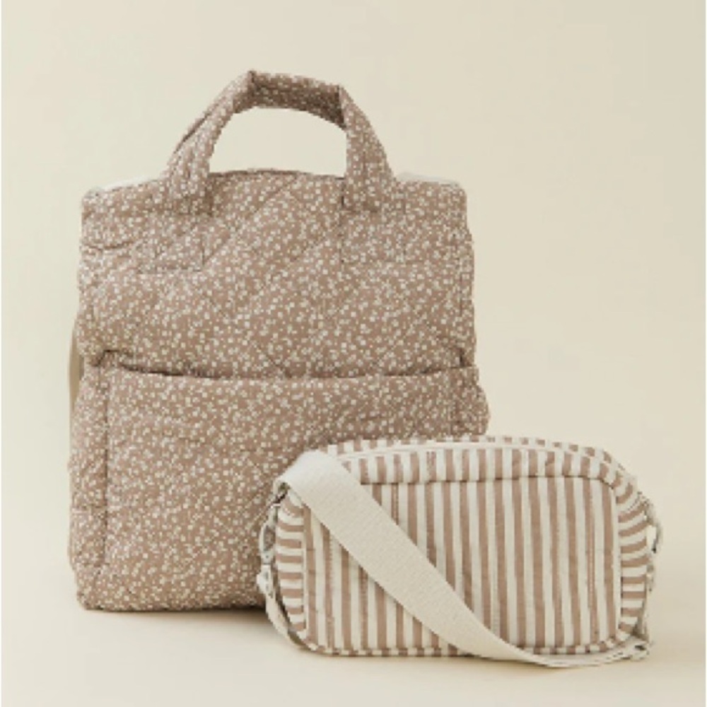 Solly Baby Cream Floral Totepack Diaper Bag